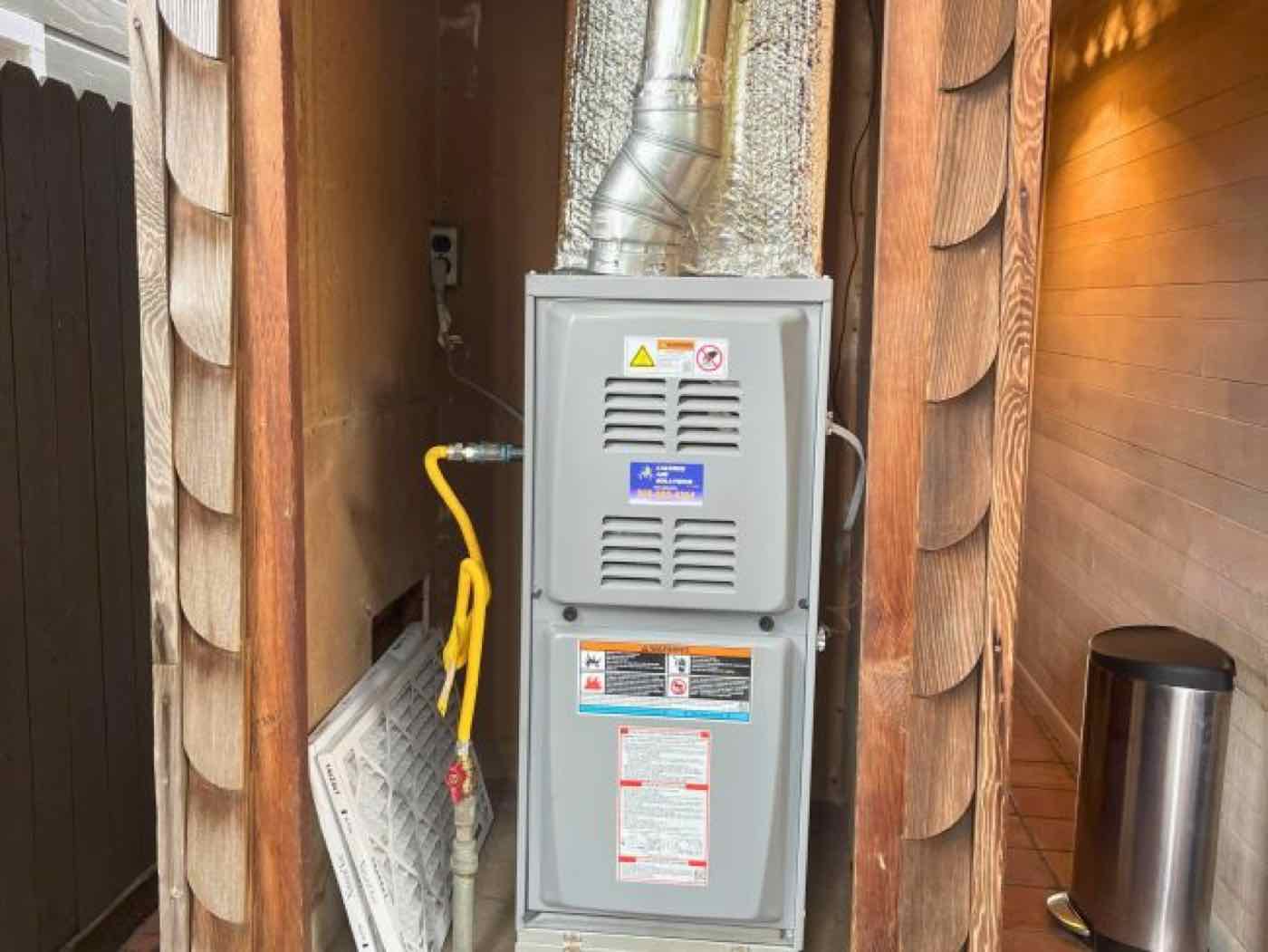 A new furnace installed in a home.